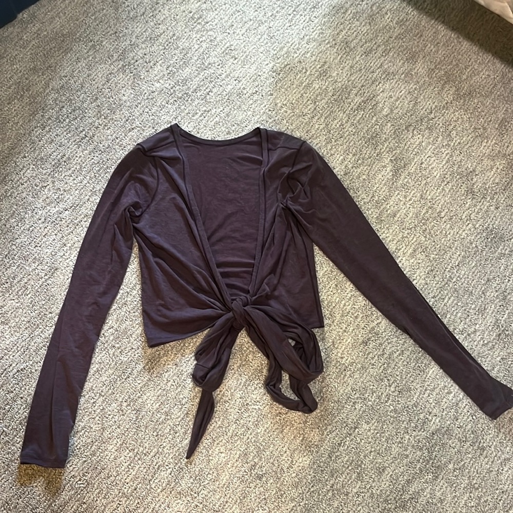 Lululemon Open Front Tie Yoga Shirt